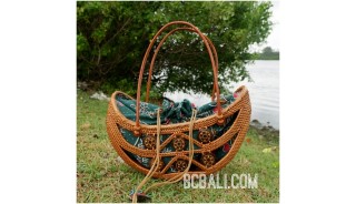 ethnic unique design balinese handbag rattan grass straw handmade